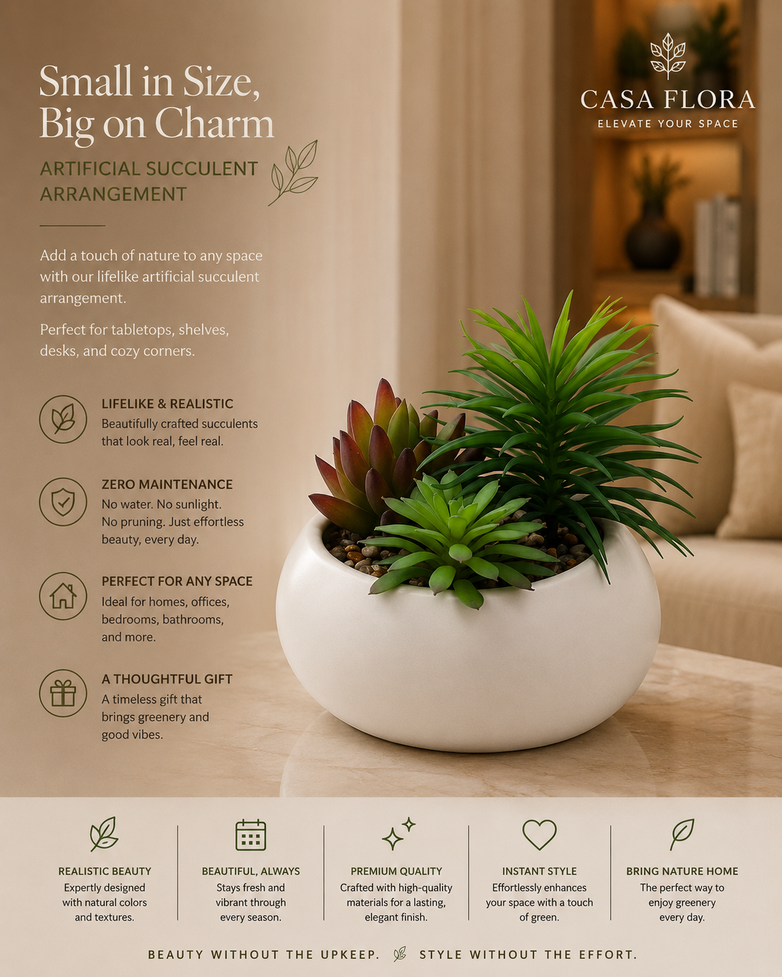 Realistic Faux Agaves & Succulent Mix