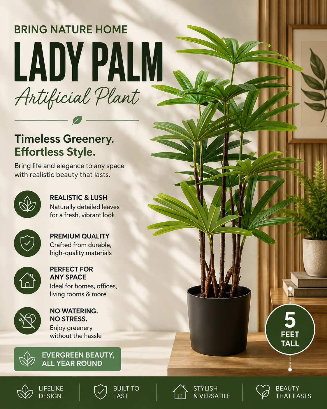 Artificial Lady Palm Plant
