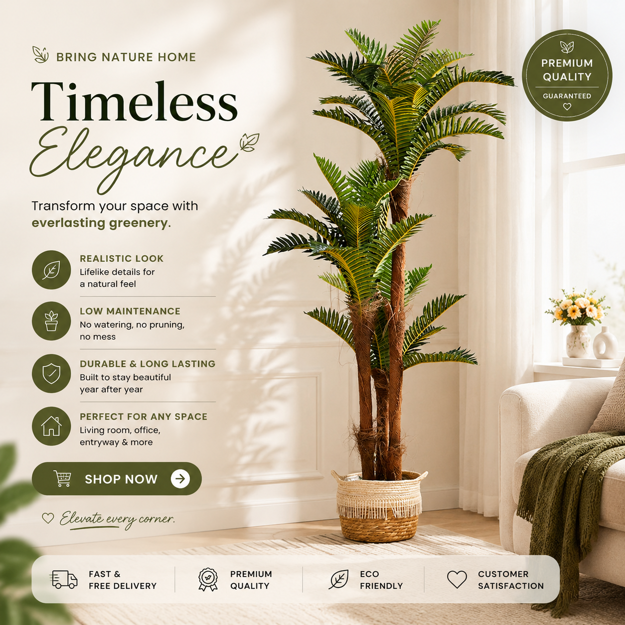 CAMBOS brand artificial palm tree